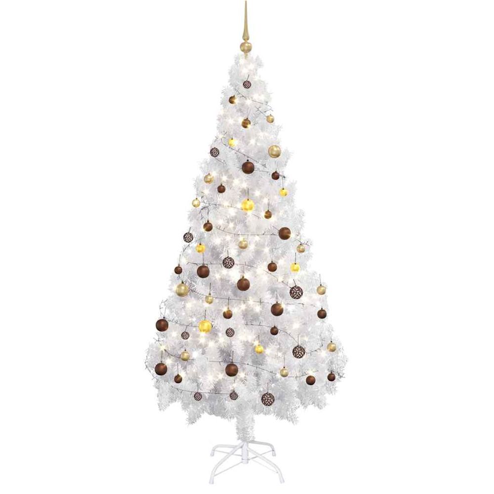 Arbre de noël artificiel pré-éclairé/boules 180 cm 620 branches