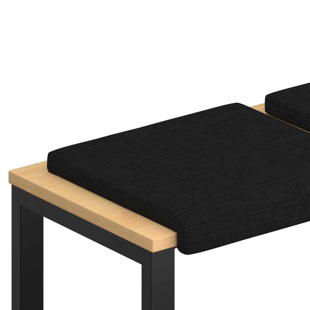 Coussin de banc 2 pc tissu noir profondeur 35 cm