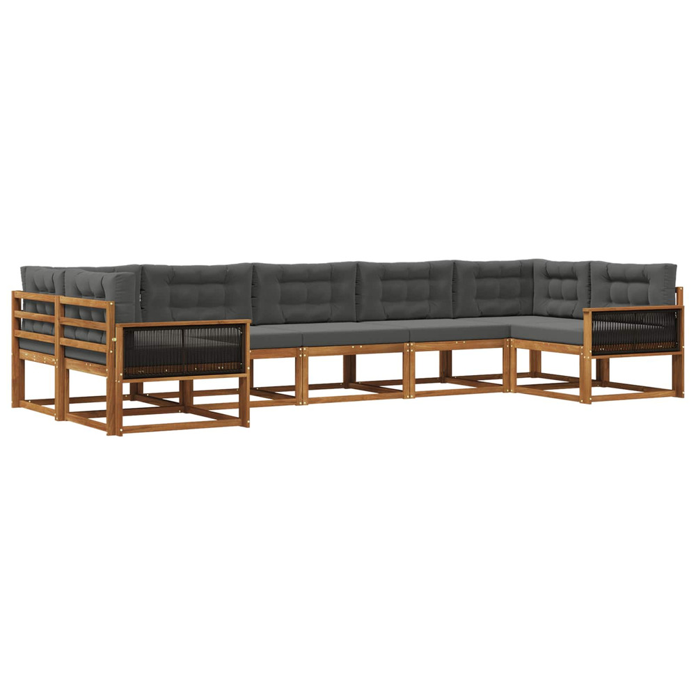 Ensemble de canapés d'extérieur 7 pcs naturel et anthracite