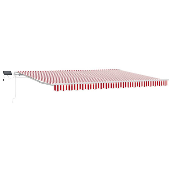 Auvent rétractable rouge et blanc 450 × 350 cm tissu et acier