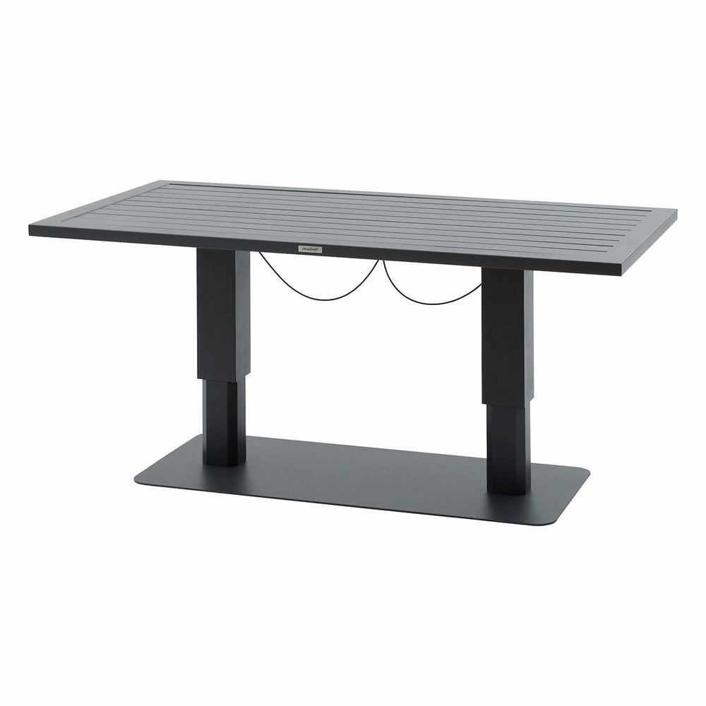 Table de jardin relevable rectangulaire en aluminium salimia - gris graphite