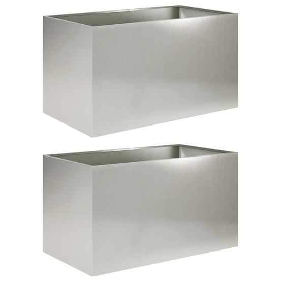 Cache-pot de jardin 2 pc argenté 80 x 50 x 50 cm