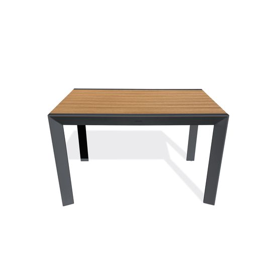 Table de jardin tonga (120x80 cm) en aluminium et plateau polywood aspect bois