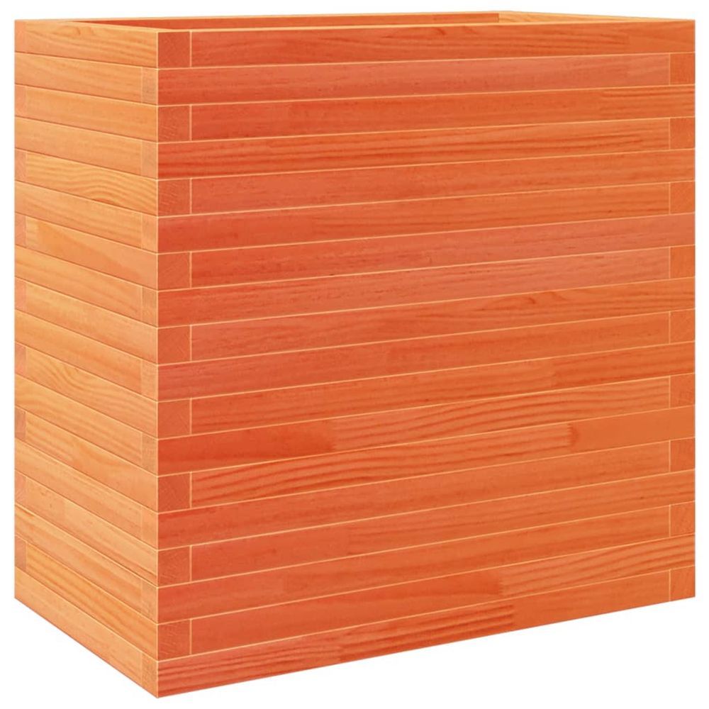 Jardinière d'extérieur cire marron 70x40x68,5 cm bois de pin massif