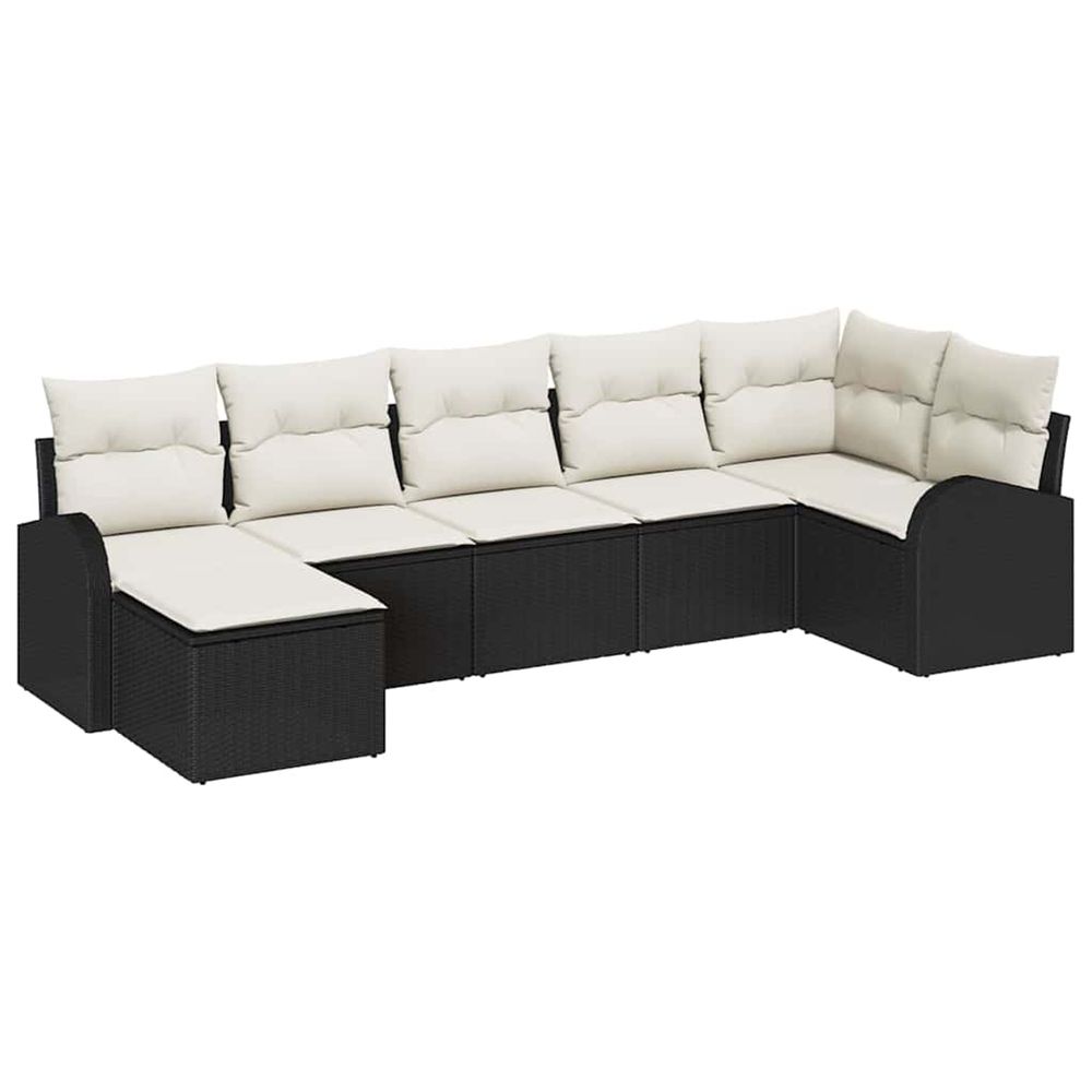 Ensemble de canapés 7 pc noir polyrotin