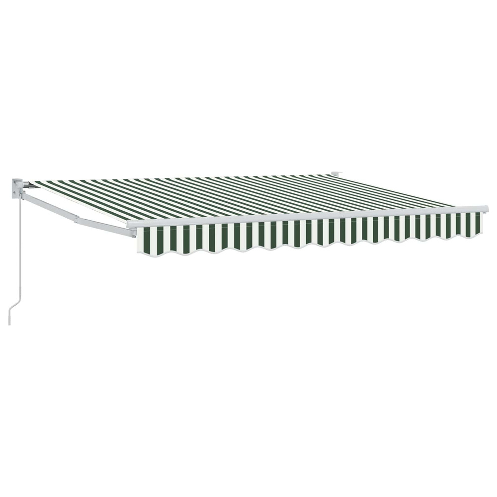 Auvent rétractable vert et blanc 3 x 2 m