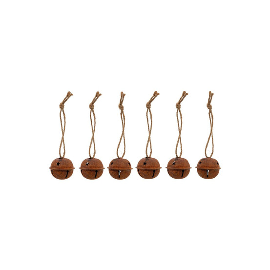 Lot de 6 grelots en métal vieilli