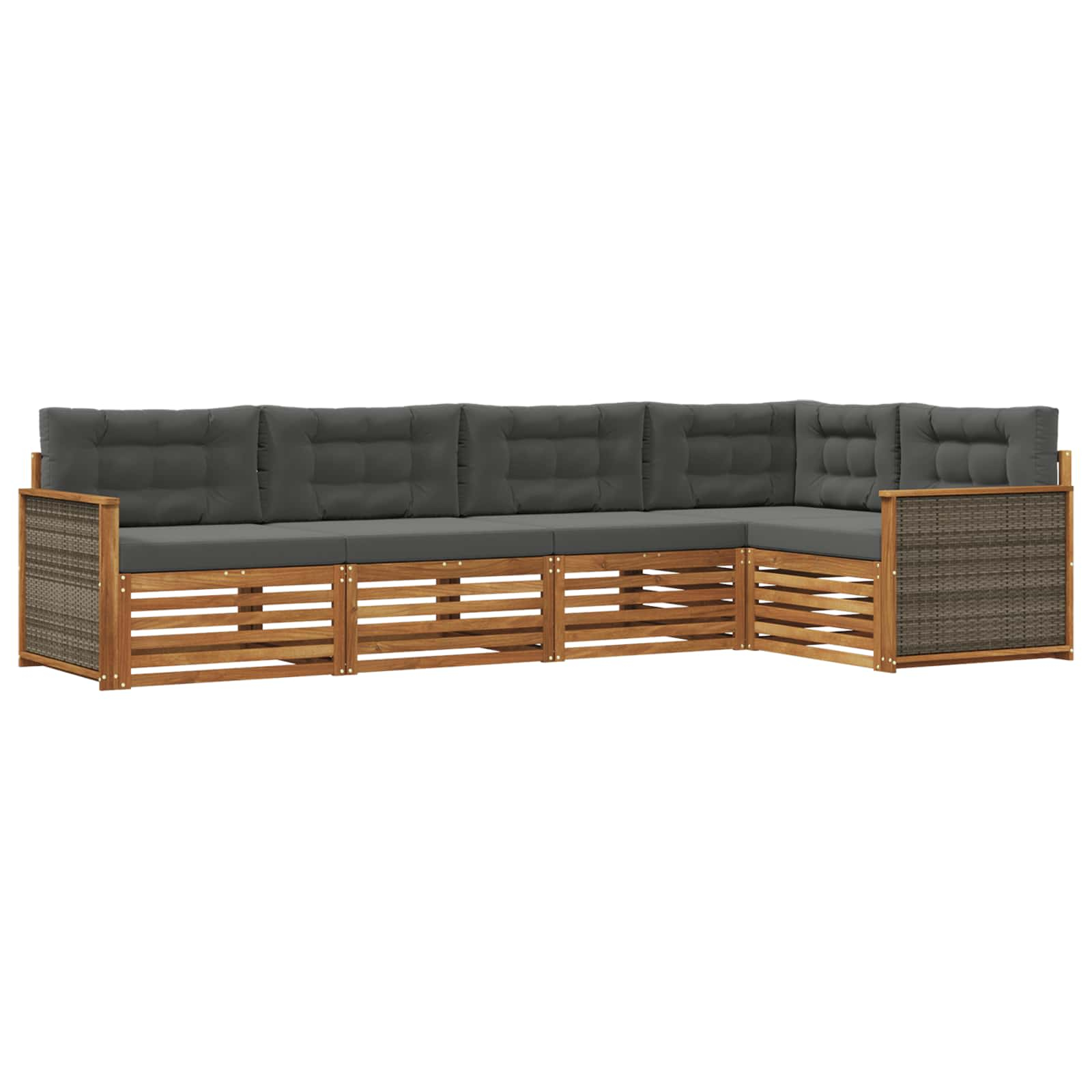 Ensemble de canapés d'extérieur 5 pcs naturel et anthracite