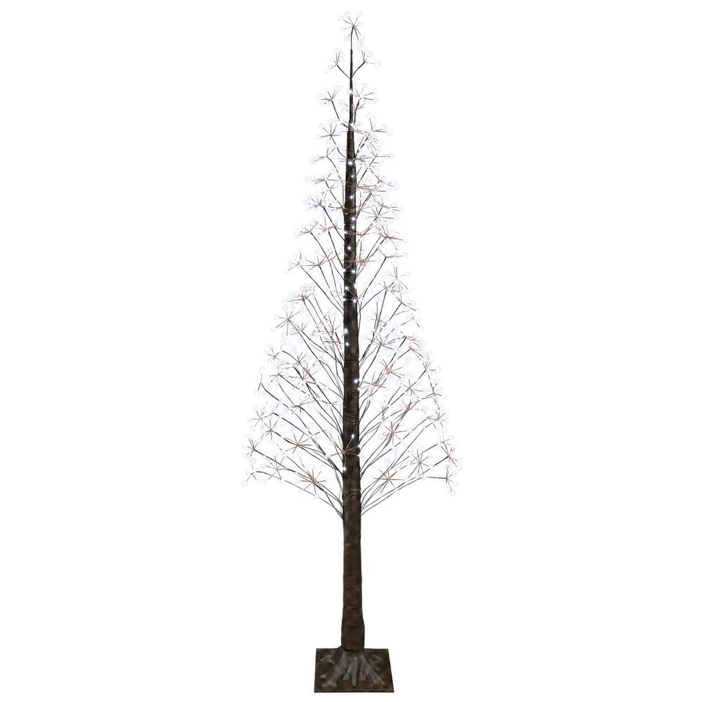 Sapin de noël lumineux marron 240 cm plastique 688 led