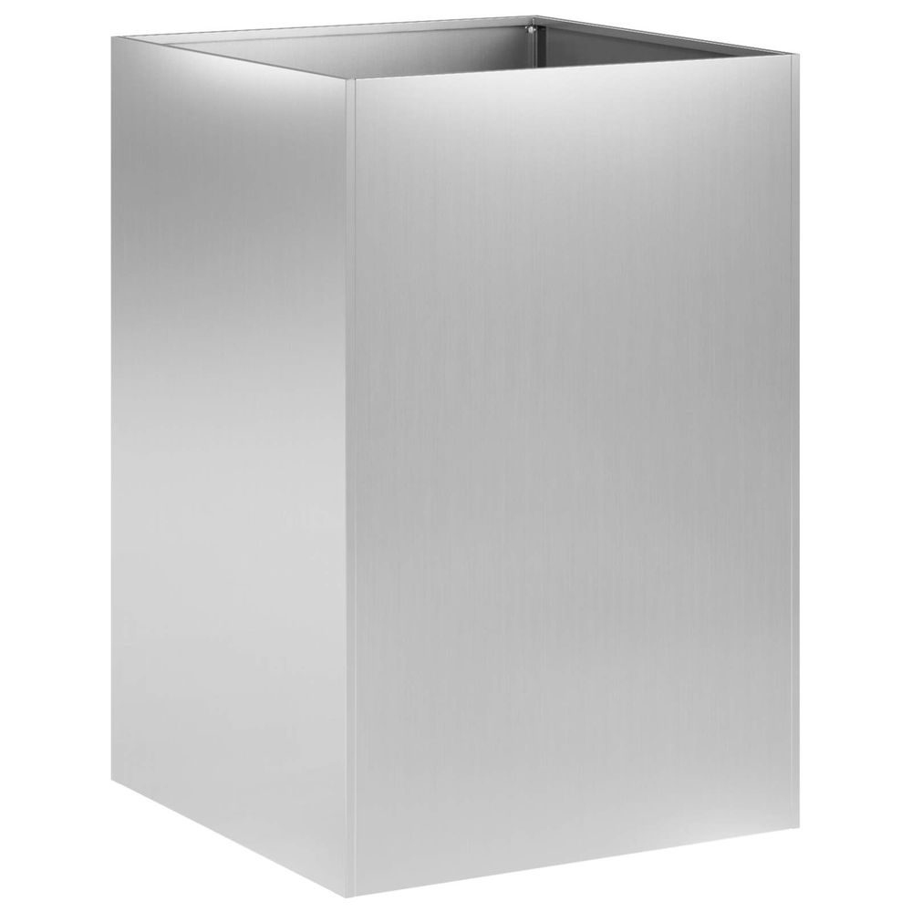 Cache-pot de jardin argenté 40 x 40 x 75 cm acier galvanisé
