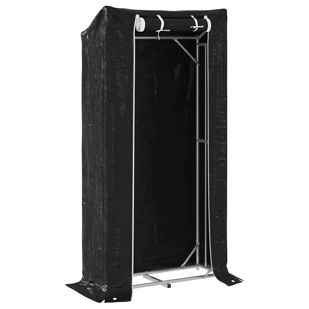 Portant de bois de chauffage et housse de pluie acier galvanisé