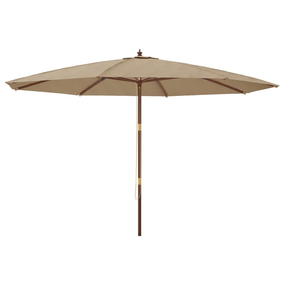 Parasol de jardin avec mât en bois taupe 400x273 cm