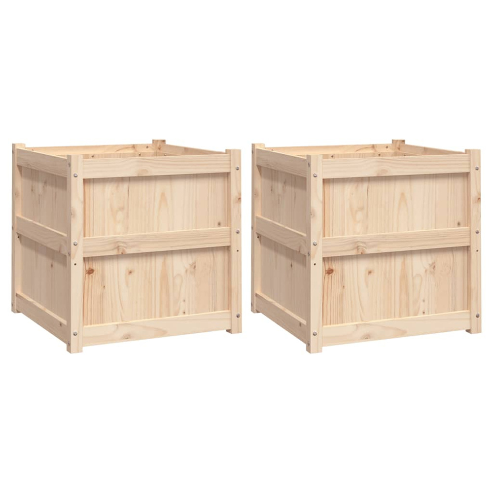 Jardinière d'extérieurs 2 pcs bois de pin massif