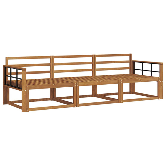 Ensemble de canapés d'extérieur 3 pcs naturel