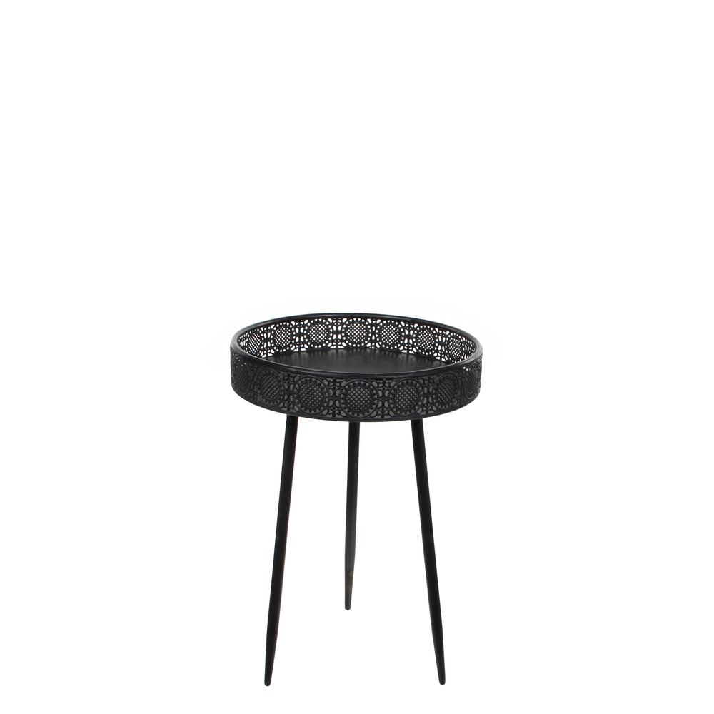 Mica decorations - table d'appoint en métal noir