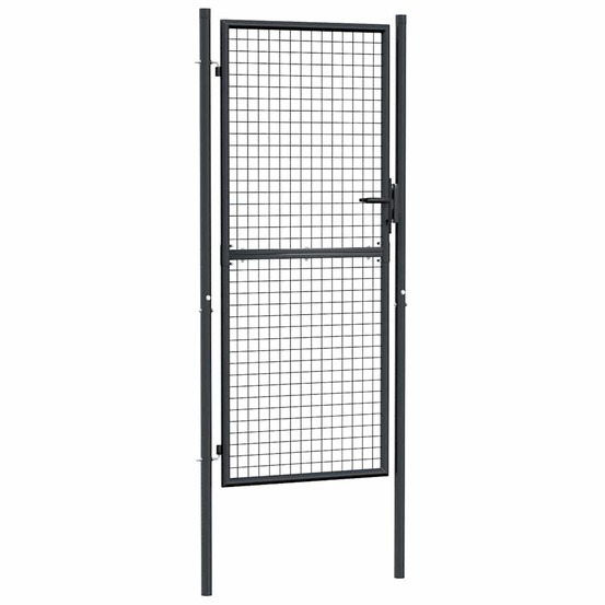 Portail de jardin grillagé en acier galvanisé gris 100 x 200 cm