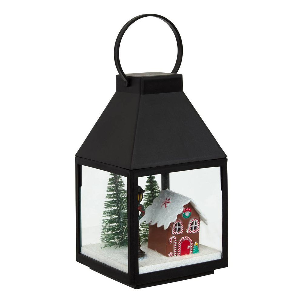 Lanterne de noël lumineuse 15 led h. 25 cm à piles