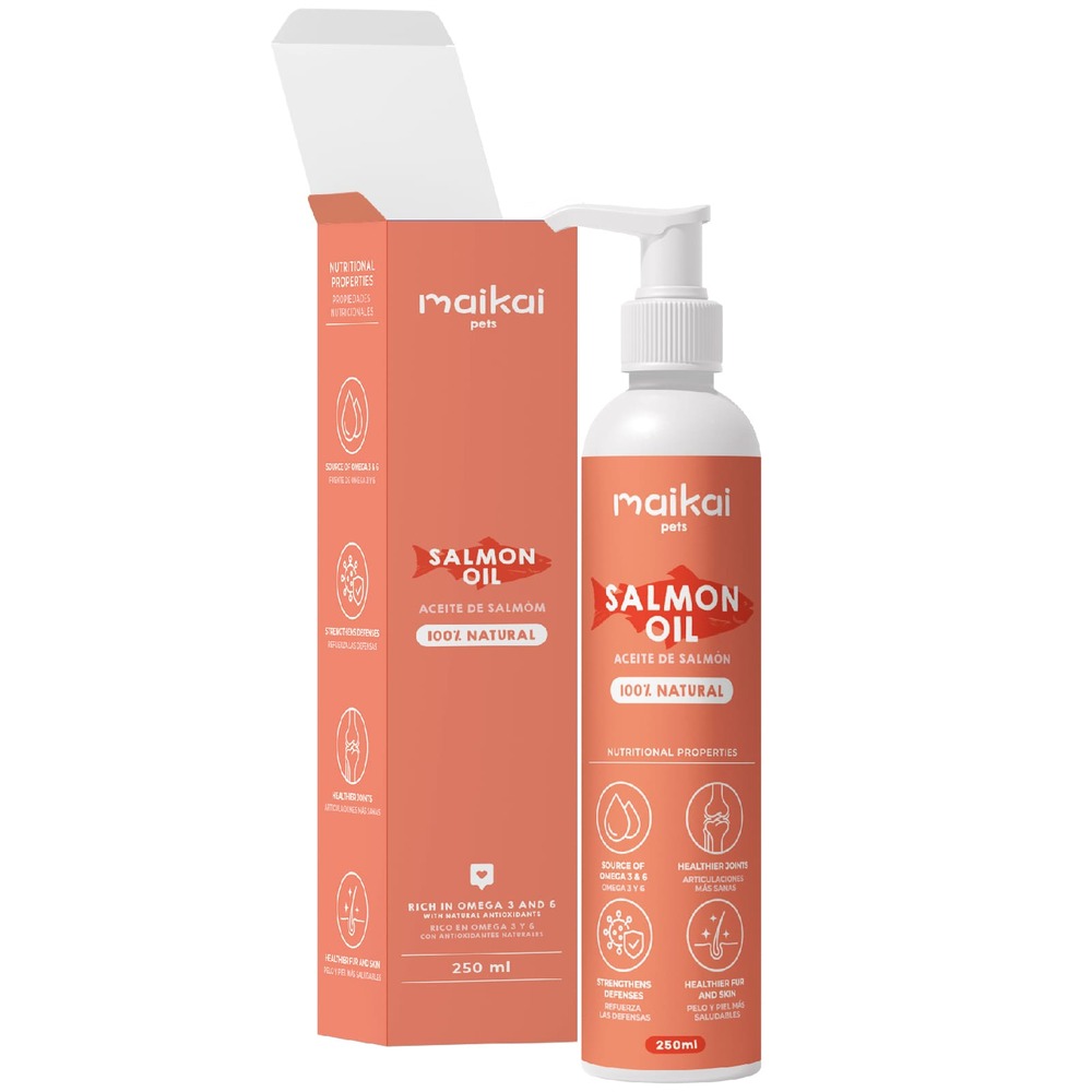 Huile de saumon pour chien et chat (250ml)– 100% naturelle, riche en oméga 3
