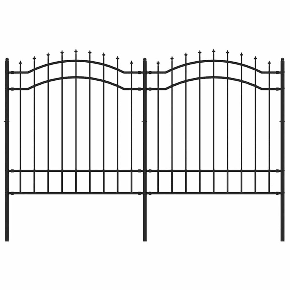 Clôture de jardin woerden avec pointe en forme de lance, noire, 240 x 125 cm, acier