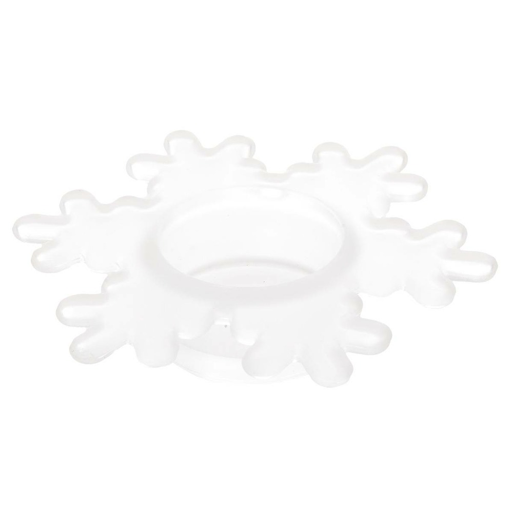 Photophore flocon d.15cm verre blanc