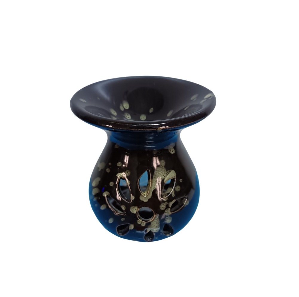 Brûle-parfum en céramique marron foncé