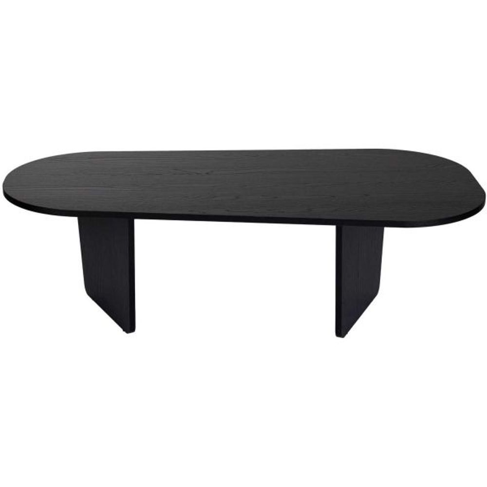 Table basse ovale en aggloméré ovalis bois noir