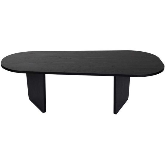 Table basse ovale en aggloméré ovalis bois noir