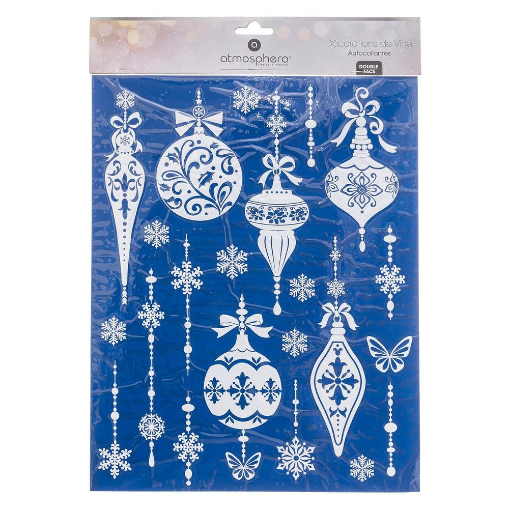 Décovitre boule de noël blanche 30x42cm