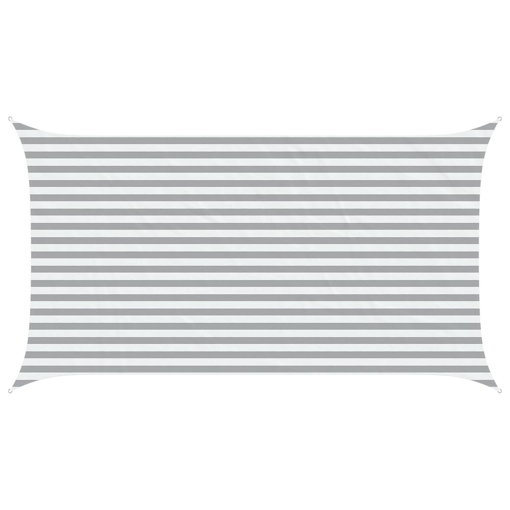 Voile d'ombre gris clair et blanc 2,5 x 4,5 m