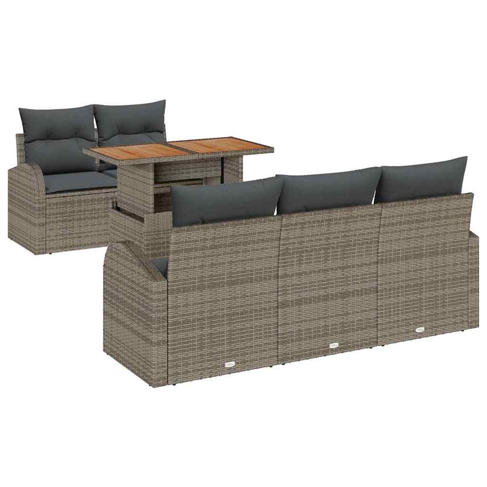Ensemble de canapé de jardin 6 pc gris