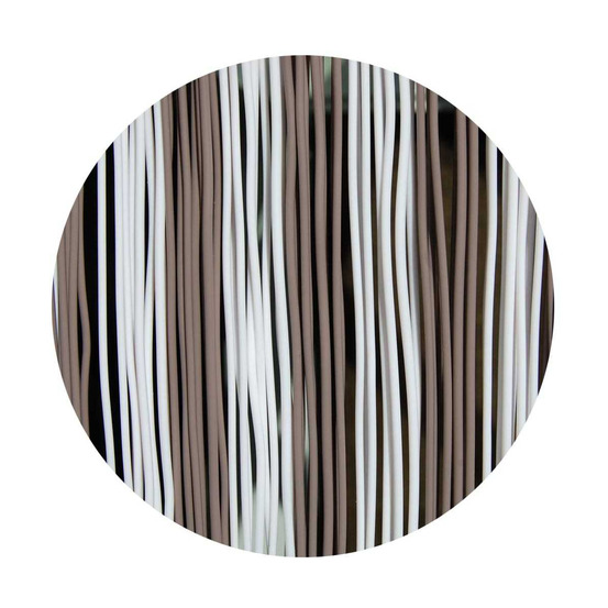 Rideau de porte en pvc blanc et taupe trento 90 x 210 cm