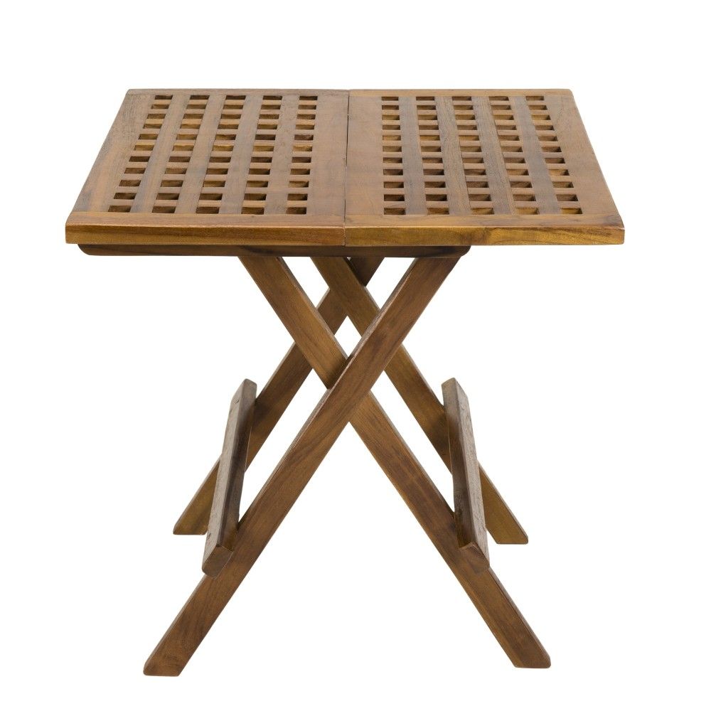 Table basse de jardin carrée pliante en teck huilé