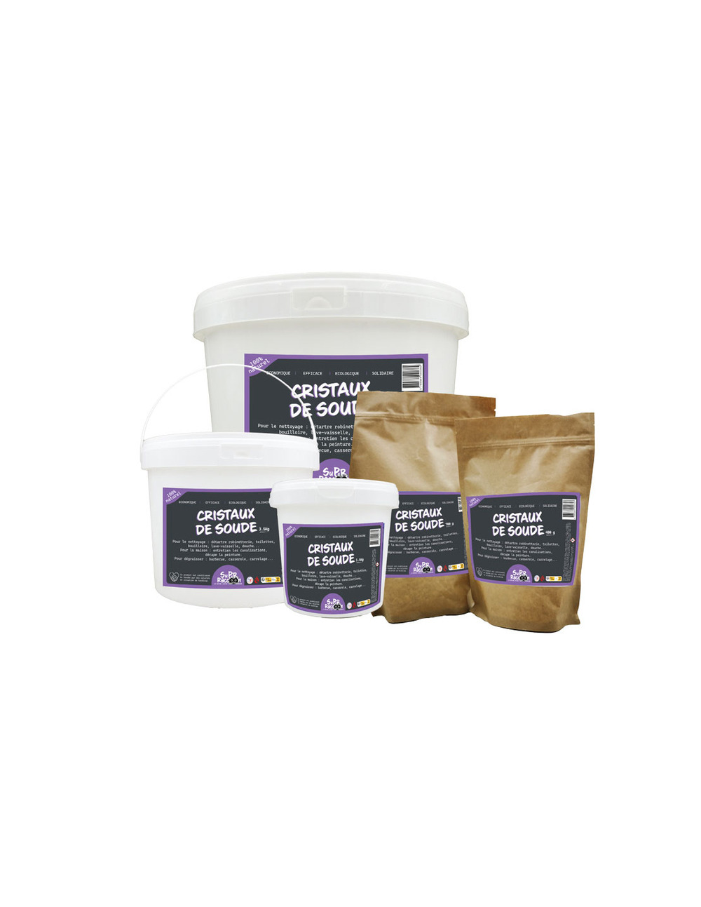 Cristaux de soude - 179668 - sac - 400g - super raccoon