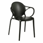 Mica decorations chaise de jardin nebraska - 56x56.5x80 cm - polypropylène - noir