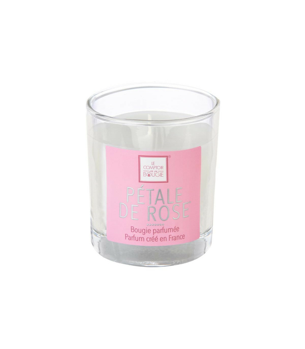 Bougie parfumée pétale de rose pot en verre 190 g
