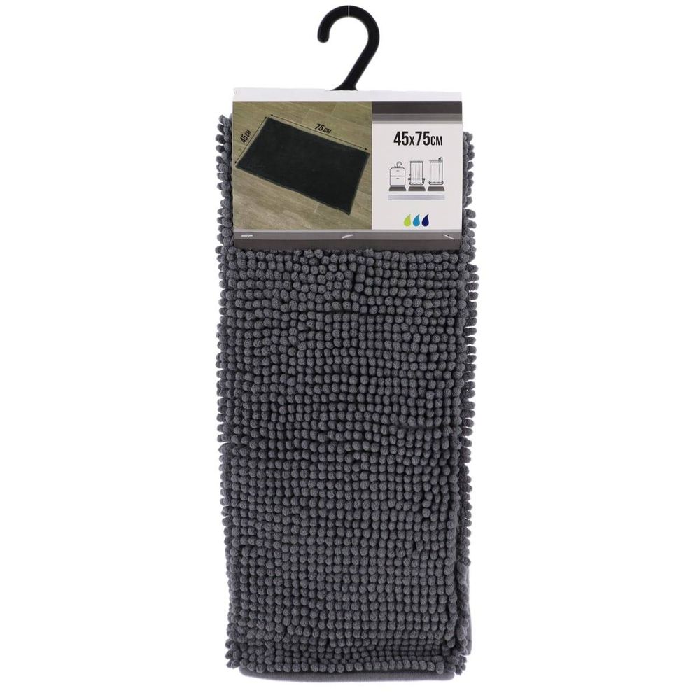 Tapis microfibre boules uni 45x75cm- gris fonce