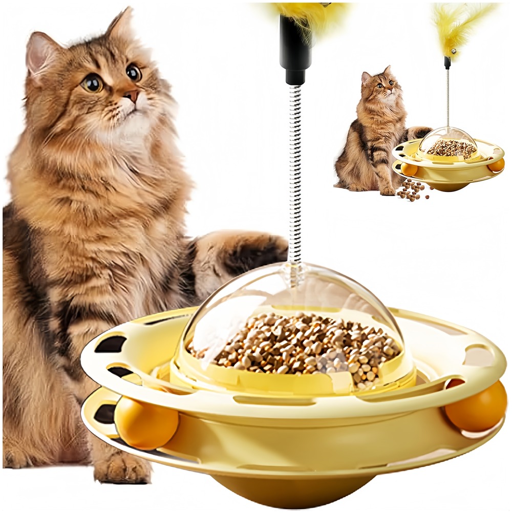Jouet puzzle intelligent pour chat gobelet jaune stimulant