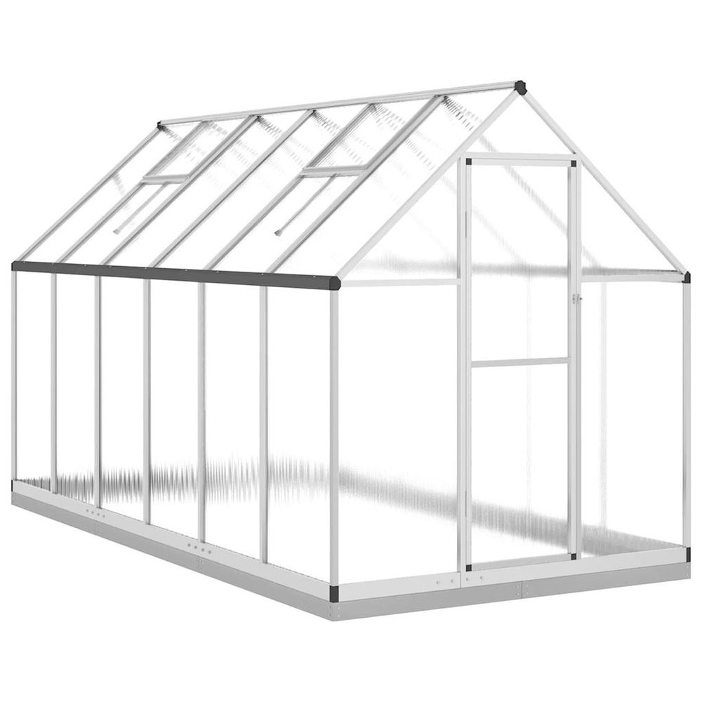 Serre avec cadre de base argenté 334x169x202 cm aluminium
