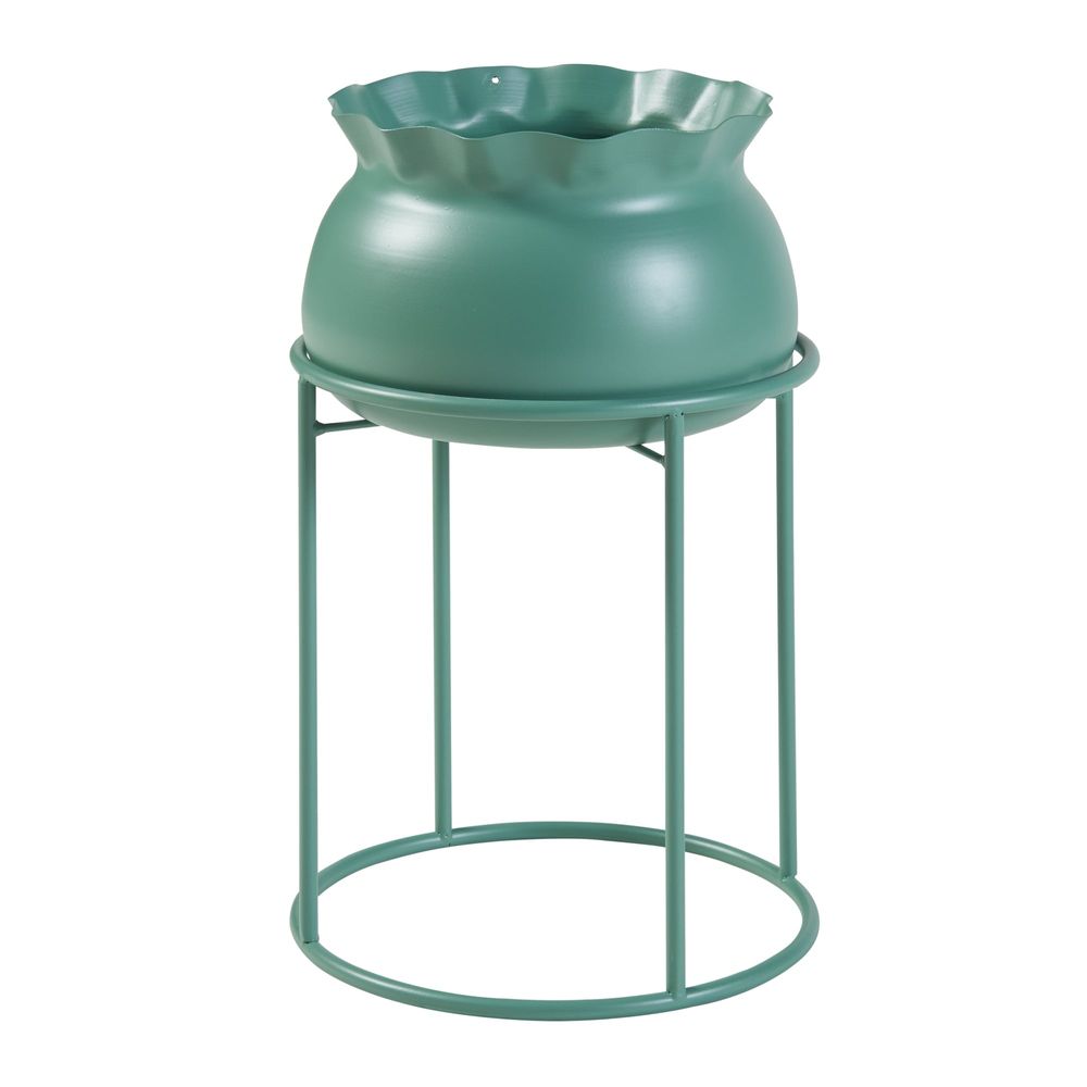 Porte-plantes style intemportel support 38 x 24 cm métal vert