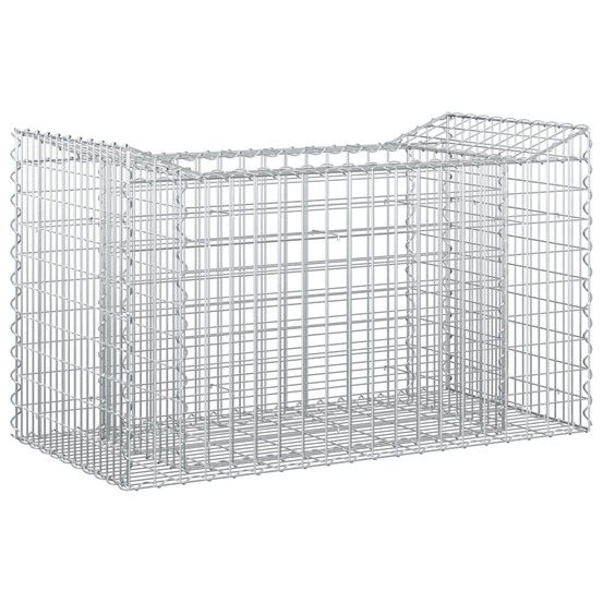 Lit surélevé gabion argenté