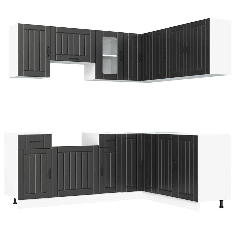 Ensemble d'armoires de cuisine 11 pcs lucca bois d'ingénierie