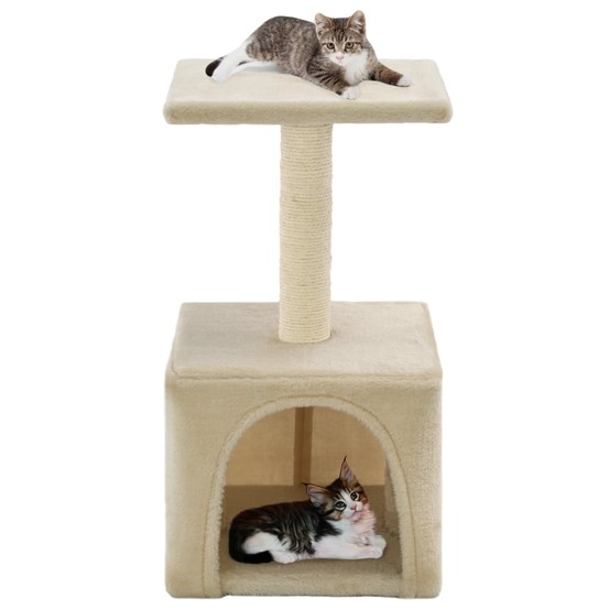 Arbre à chat avec griffoirs en sisal 55 cm beige