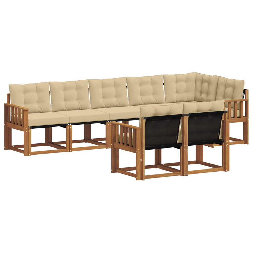 Ensemble de canapés d'extérieur 8 pcs naturel et beige