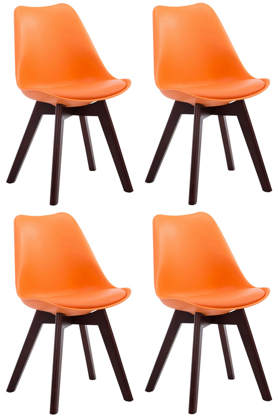 Lot de 4 chaises visiteurs borneo v2 simili cuir noyer