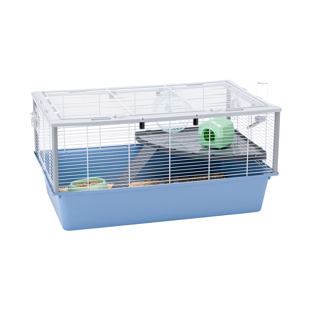 Ferplast cage pour rongeurs criceti 80 pour hamsters, en métal, accessoires inclus : mangeoire, abreuvoir, maison, roue, étagère,
