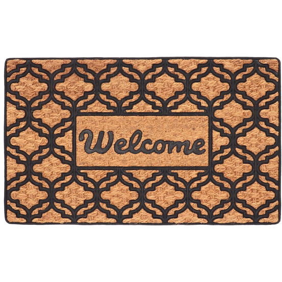 Paillasson en caoutchouc et coco welcome