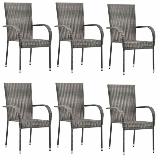 Chaises empilables d'extérieur 6 pcs