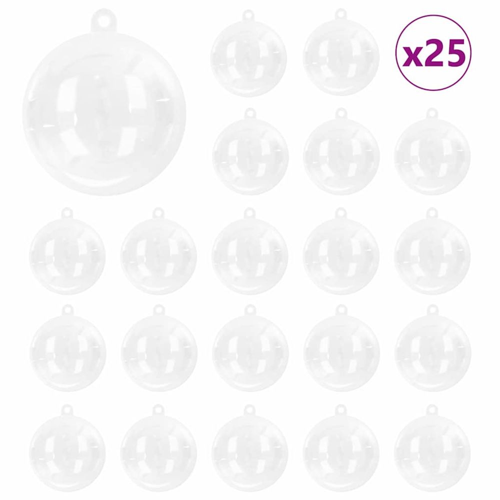 Ensemble de boules de noël 25 pc transparent ø 10 cm plastique