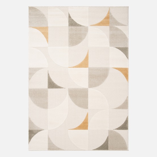 Tapis intérieur motifs rétro poils ras crème