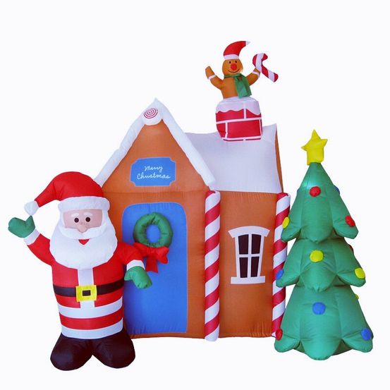 Structure de noël gonflable - maison du père noël